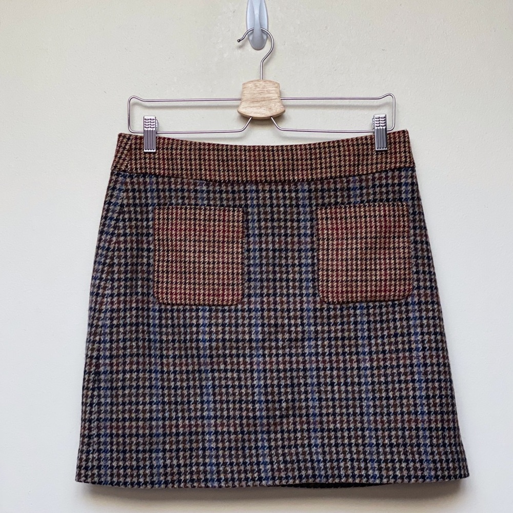 J. Crew wool houndstooth mini skirt